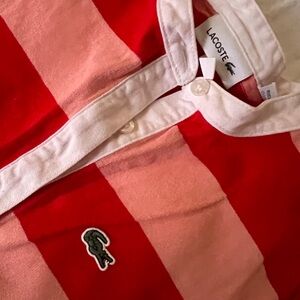Lacoste White and Red Shirt